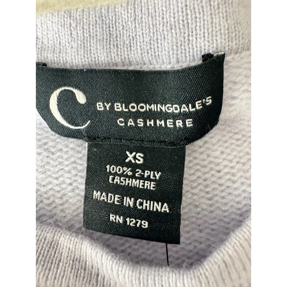 C by Bloomingdale's Serenity Blue 100% Cashmere‎ Short Sleeve Sweater XS